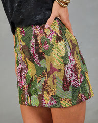 Sunset Fever Embellished Abstract Mini Skirt