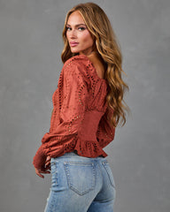 Gentle Whisper Cotton Eyelet Lace Blouse