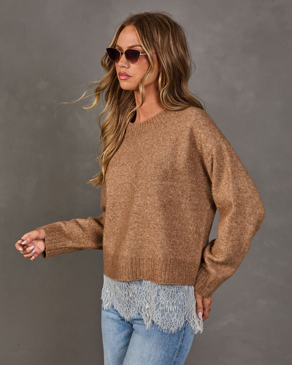 Fresh Season Knit Lace Trim Sweater