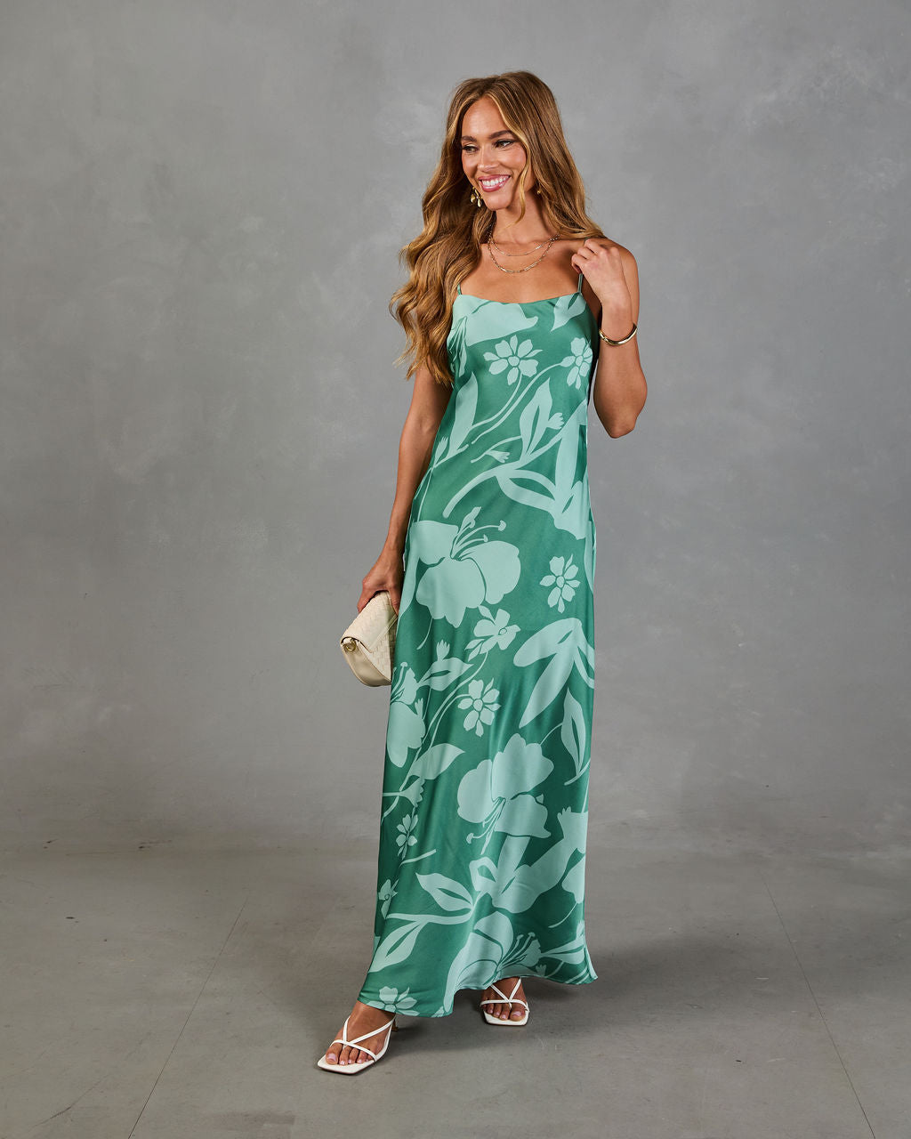 Seaside Garden Slip Floral Maxi Dress