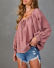 Moonlit Rose Neck Tie Blouse