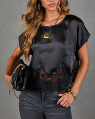Denali Satin Lace Trim Top