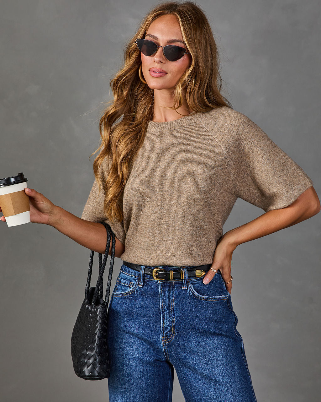 Sofie Knit Short Sleeve Sweater