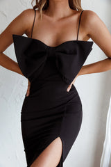 La Palazza Bow Feature Midi Dress Black