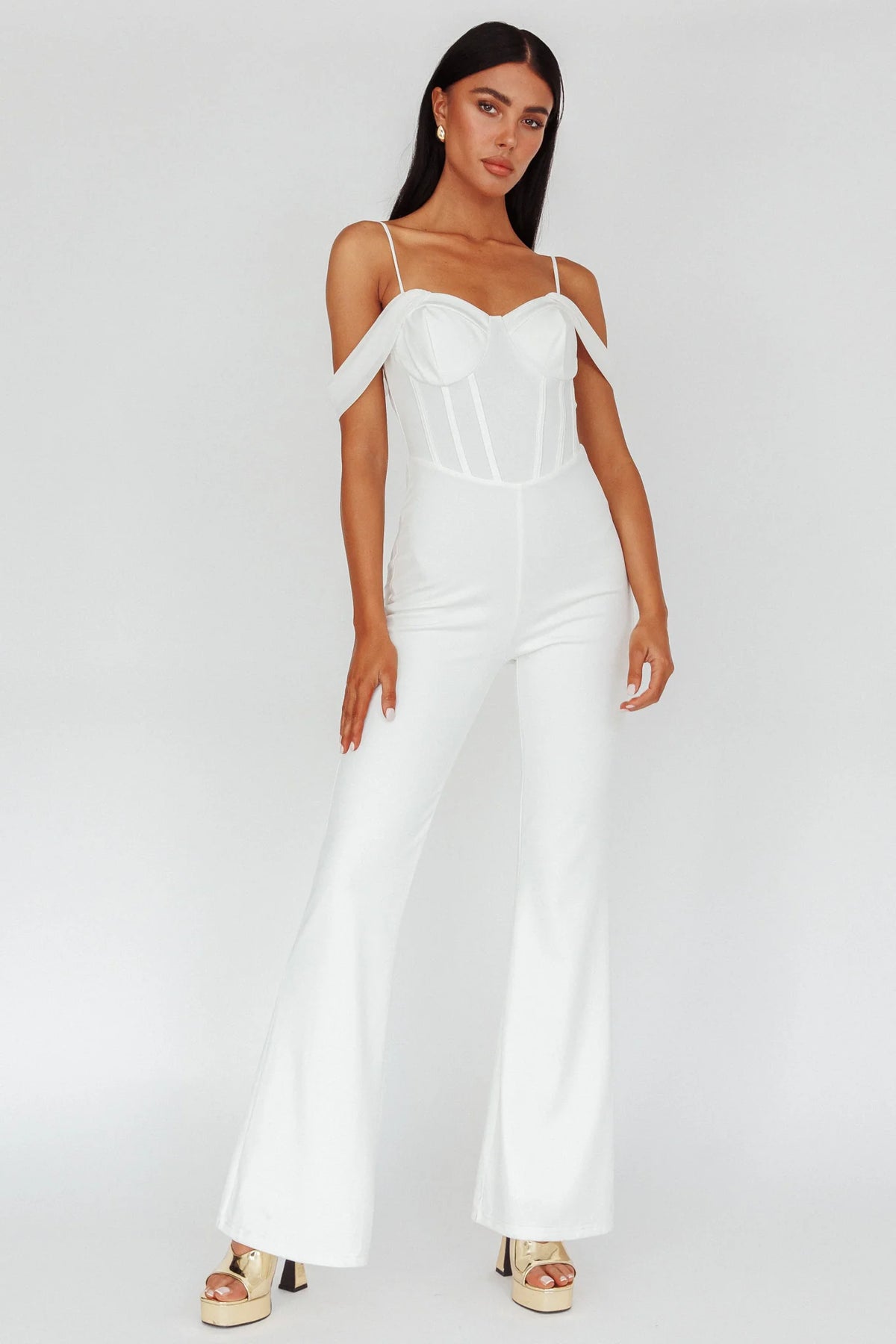 Nian Corset Bodice Jumpsuit Ivory