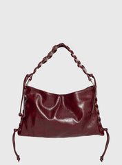 Amadea Tie Detail Shoulder Bag Burgundy
