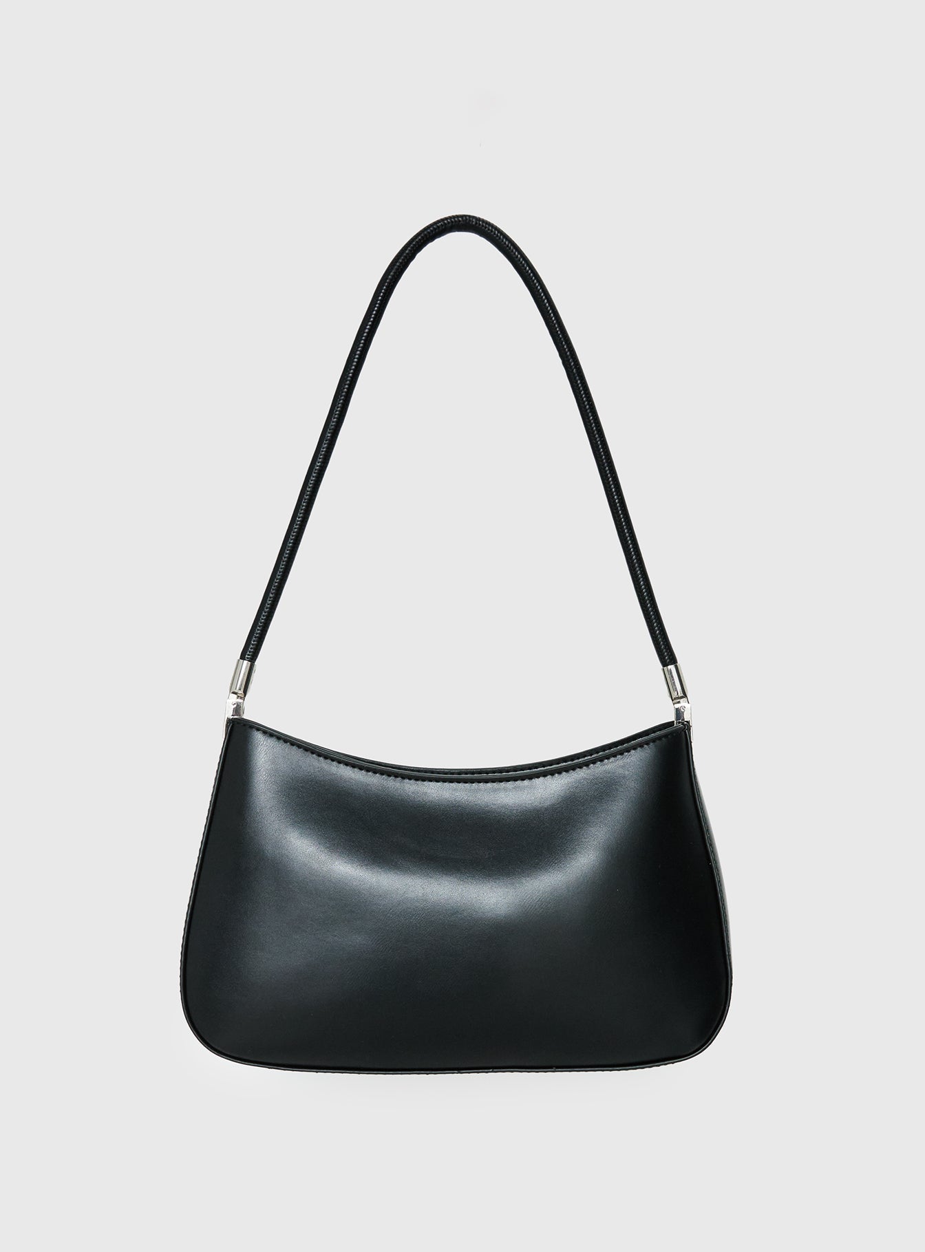 Sombre Faux Leather Shoulder Bag Black / Silver