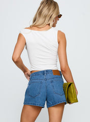 Saratoga Denim Shorts Mid Blue Wash