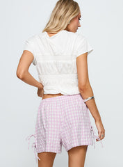 Bubbia Tie Up Shorts Purple / White