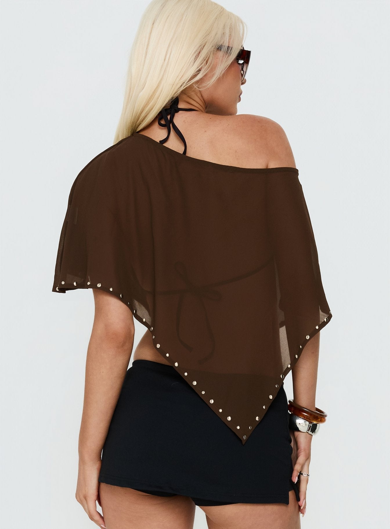 Safe Space Sheer Poncho Brown