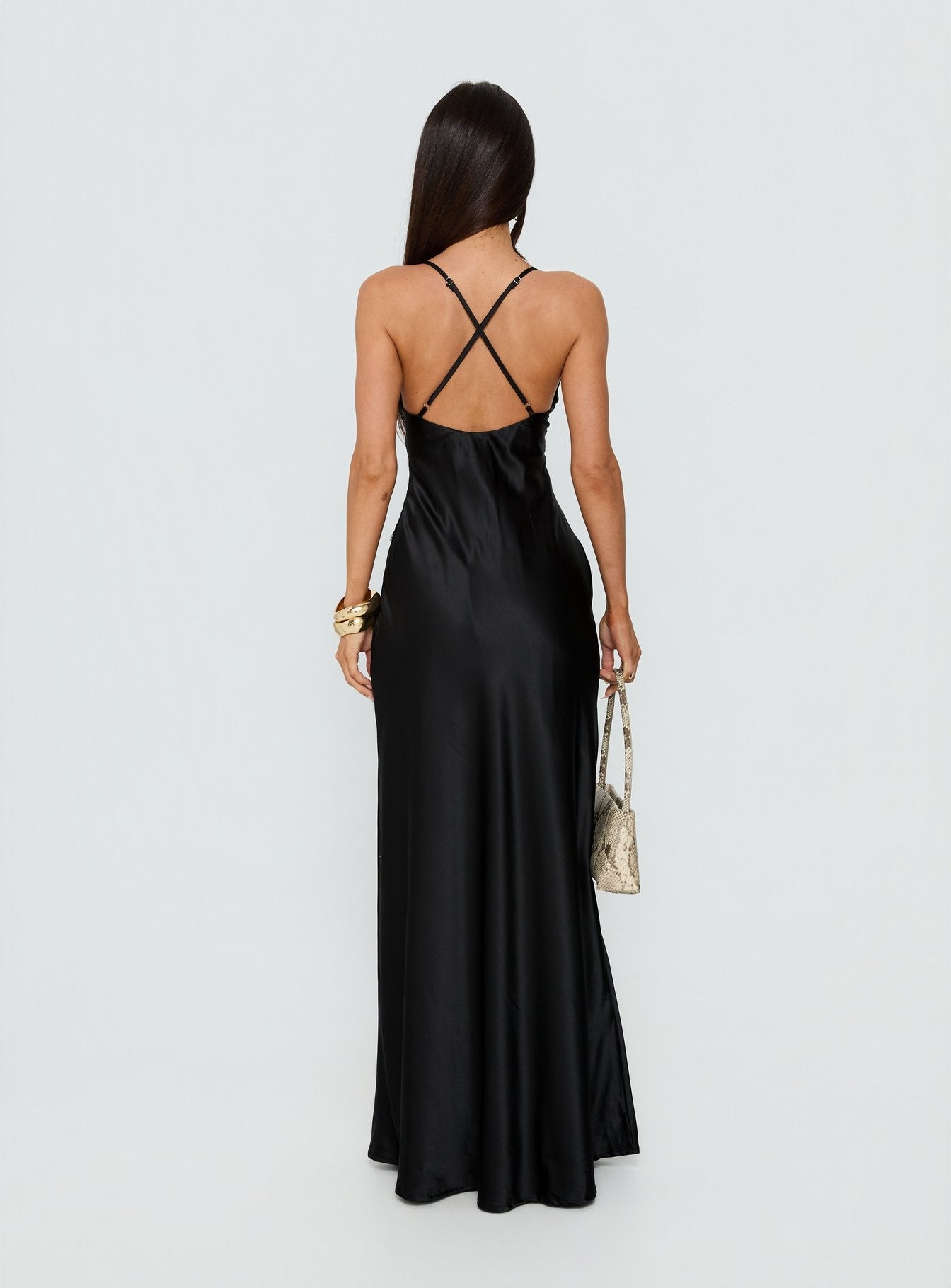 Klairee Lace Maxi Dress Black