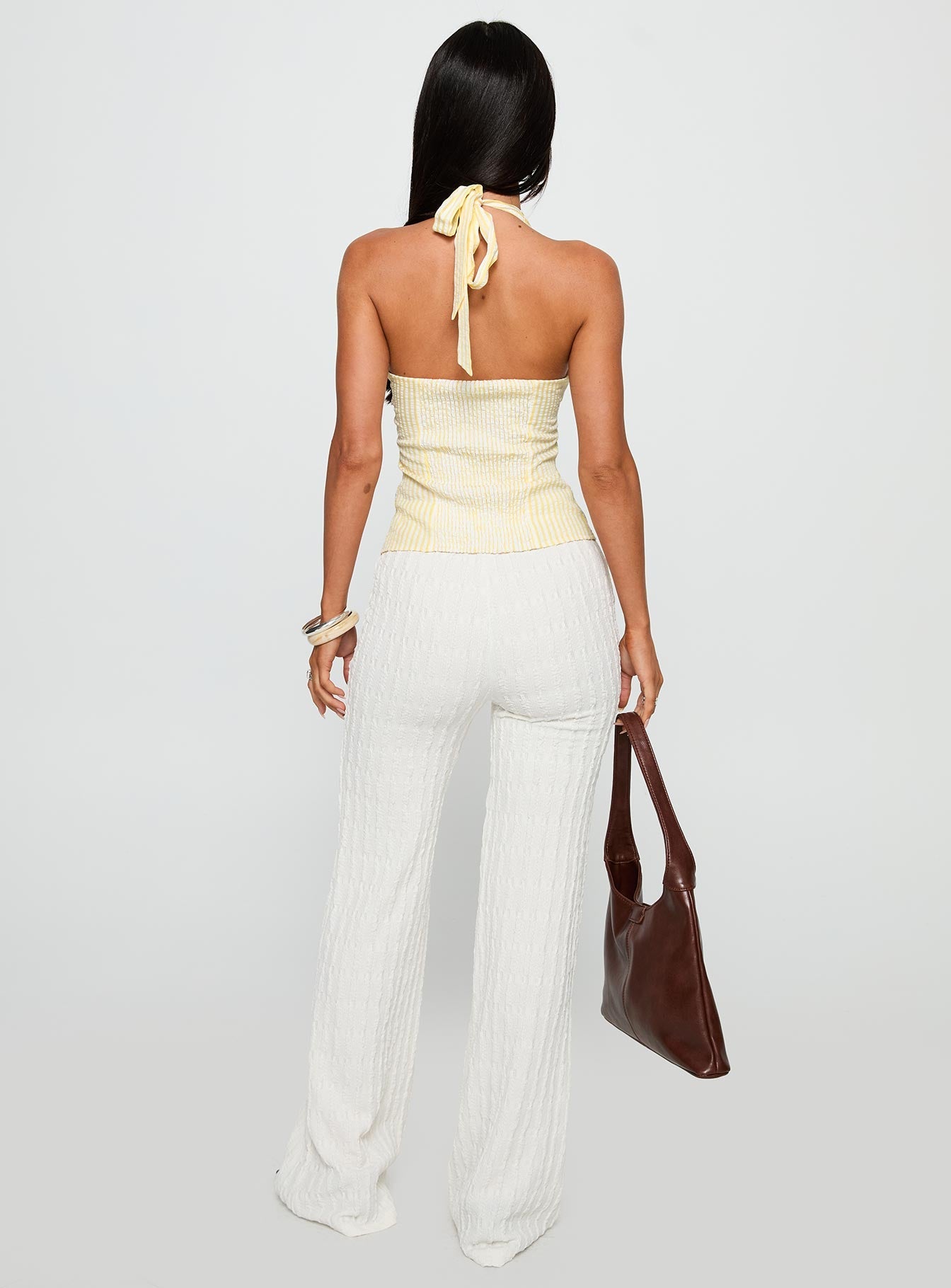 Leisure State Knit Pant White