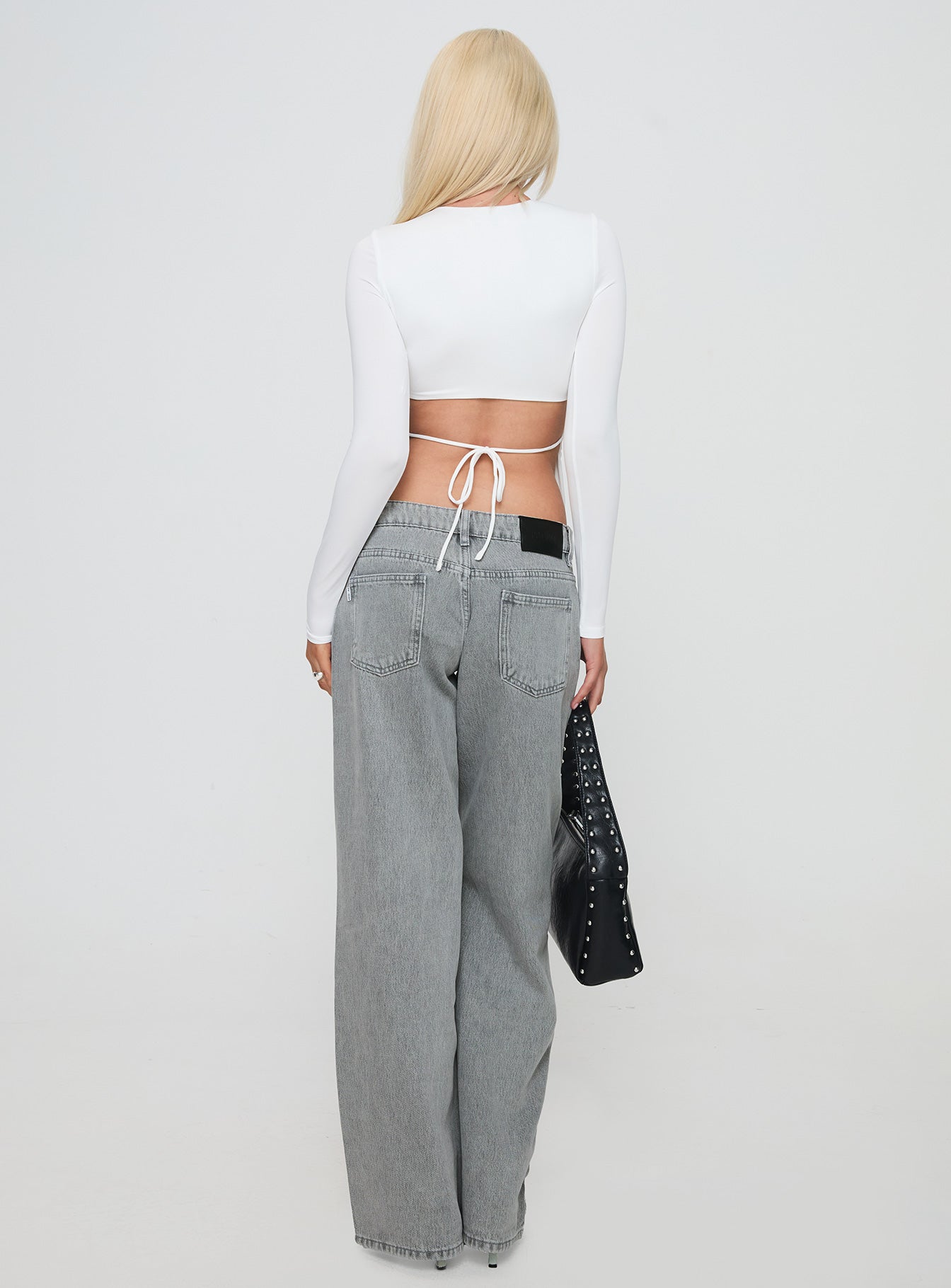 Ellanor Low Rise Slouch Denim Jean Washed Grey Petite