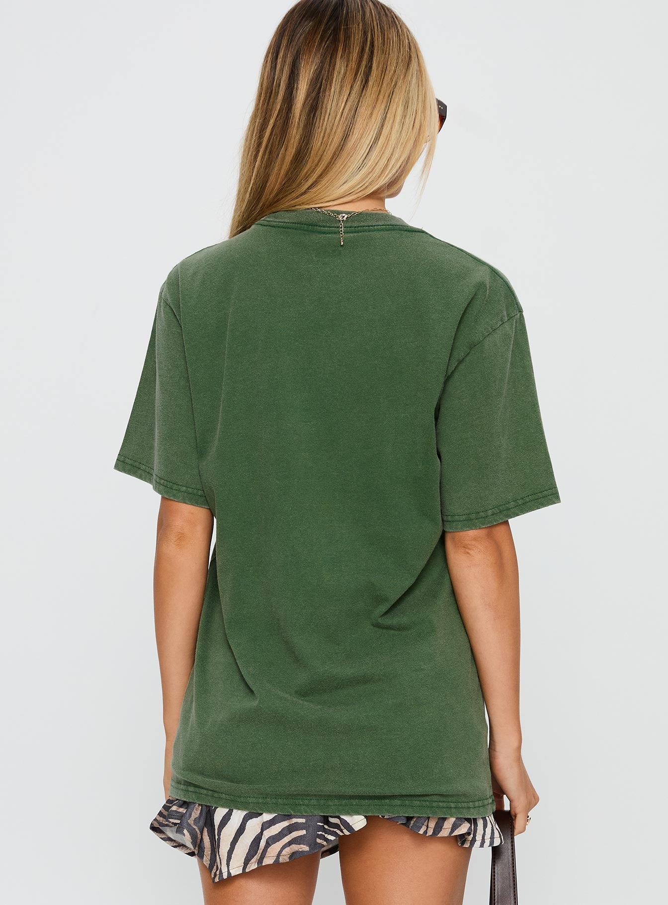 Acdc Vintage Oversized Graphic Top Green
