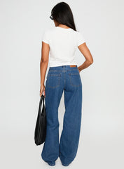 Taji Wide Leg Jeans Dark Blue