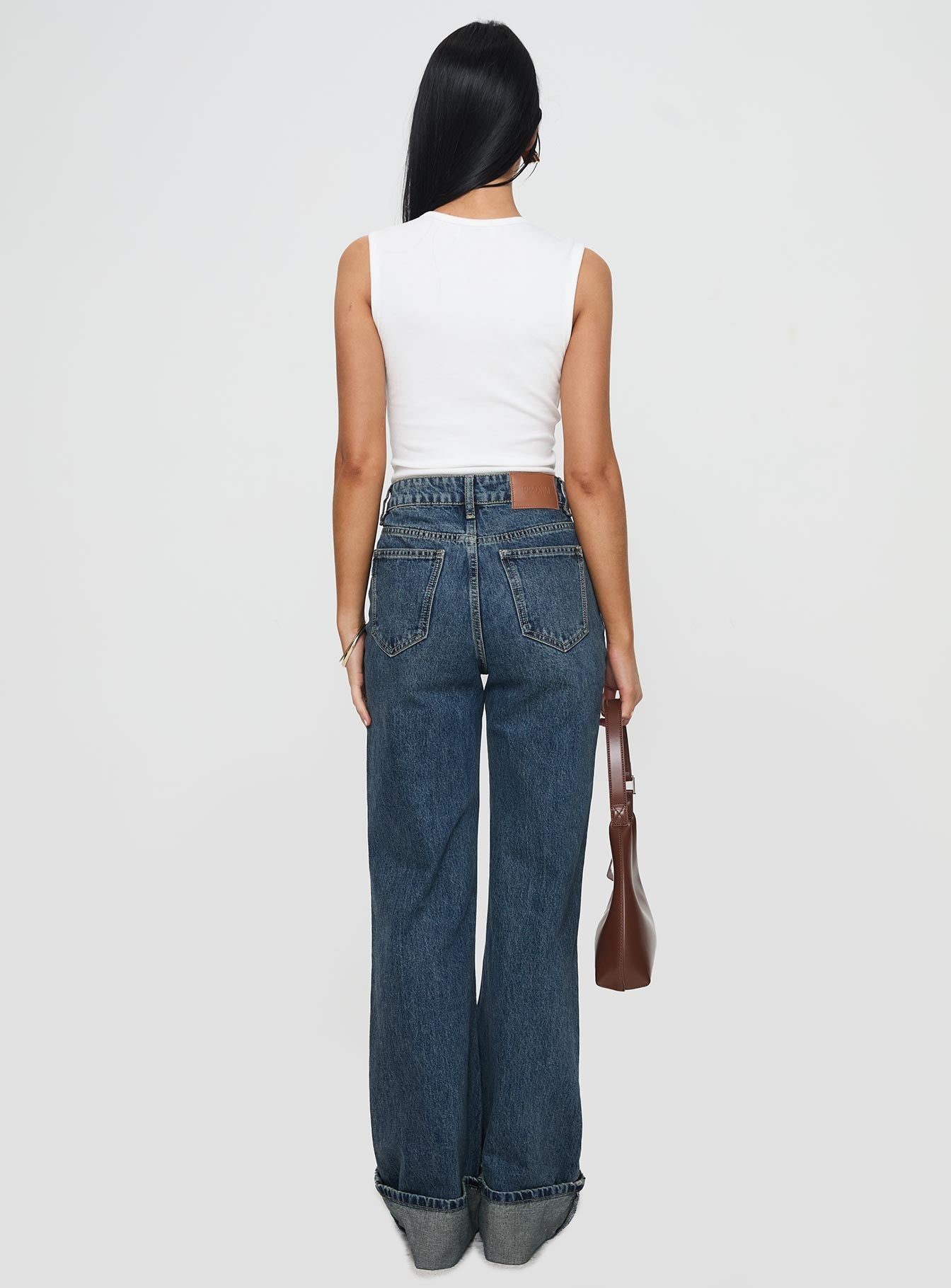 Florida Keys Cuffed Jeans Mid Blue