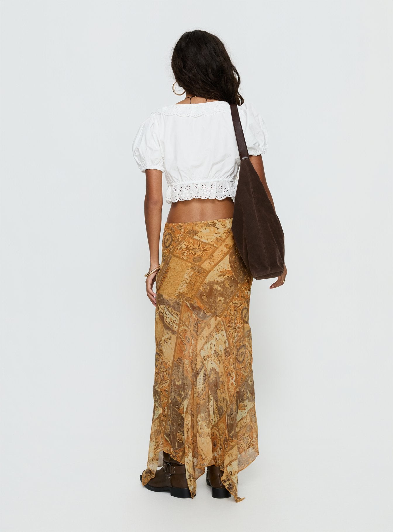 Lyanna Hanky Hem Maxi Skirt Multi