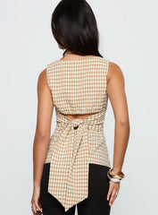Michaud Top Brown Gingham