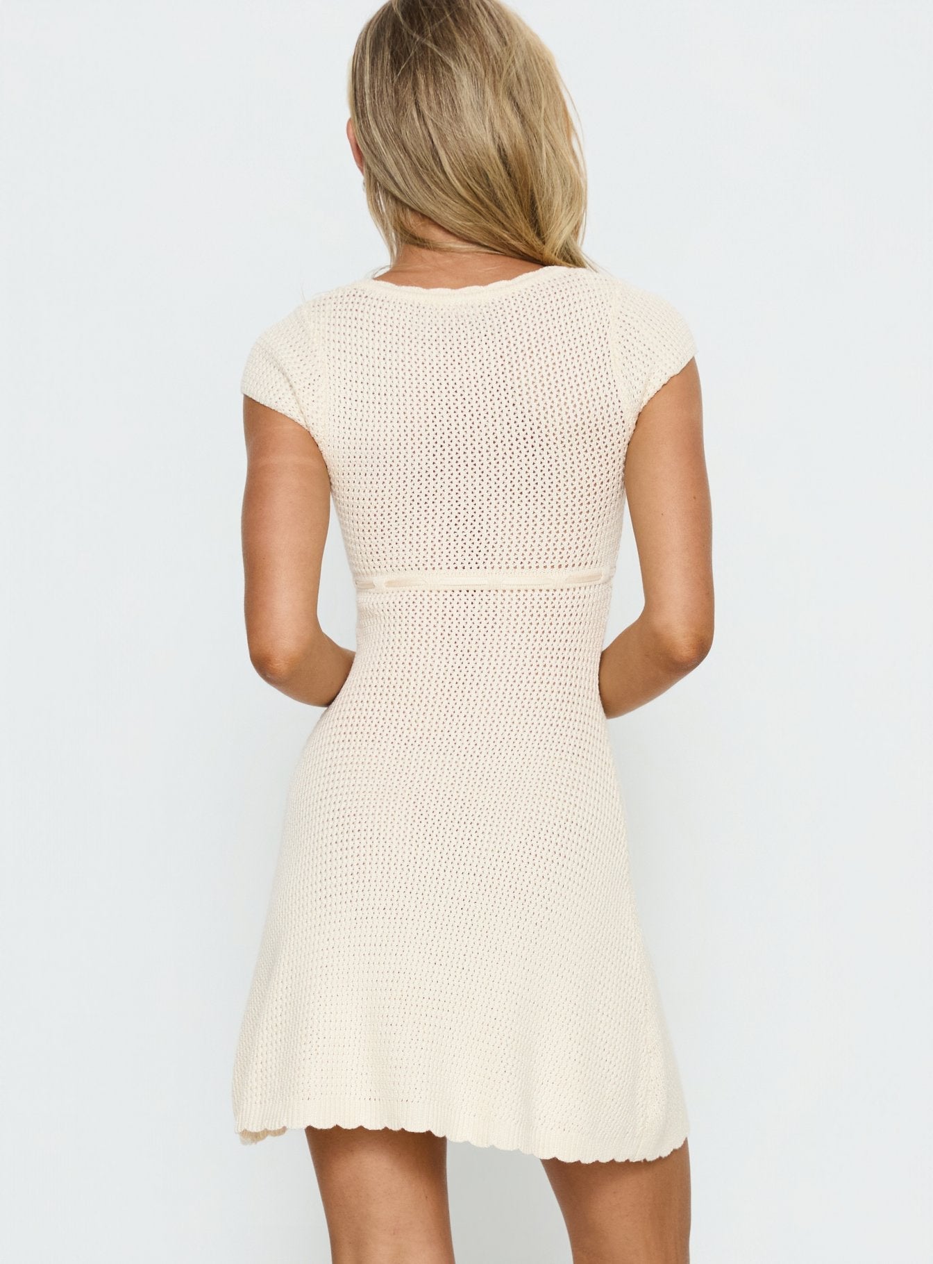 Lolaia Crochet Mini Dress Cream