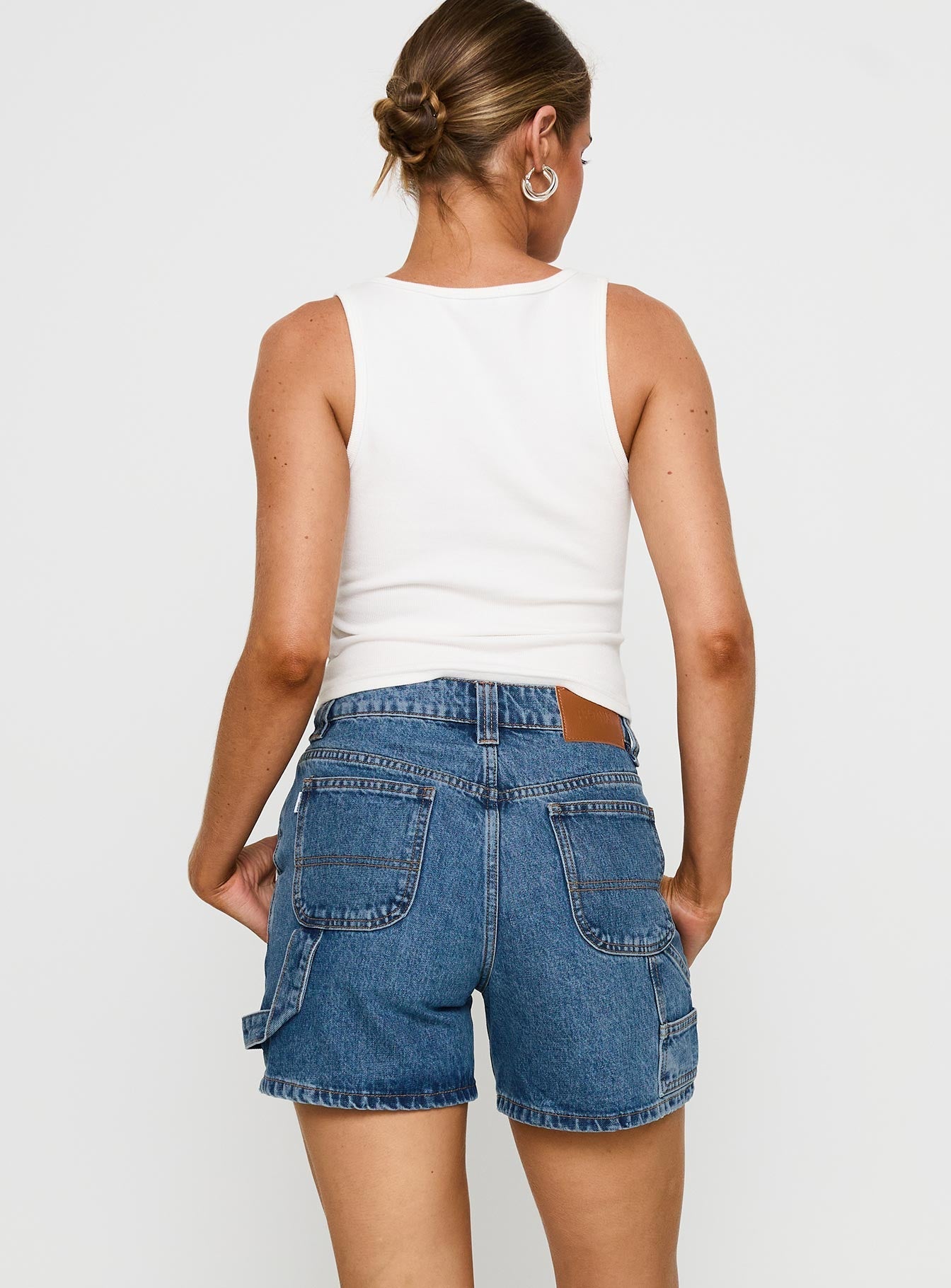 Lou Carpenter Denim Shorts Mid Wash Lower Impact