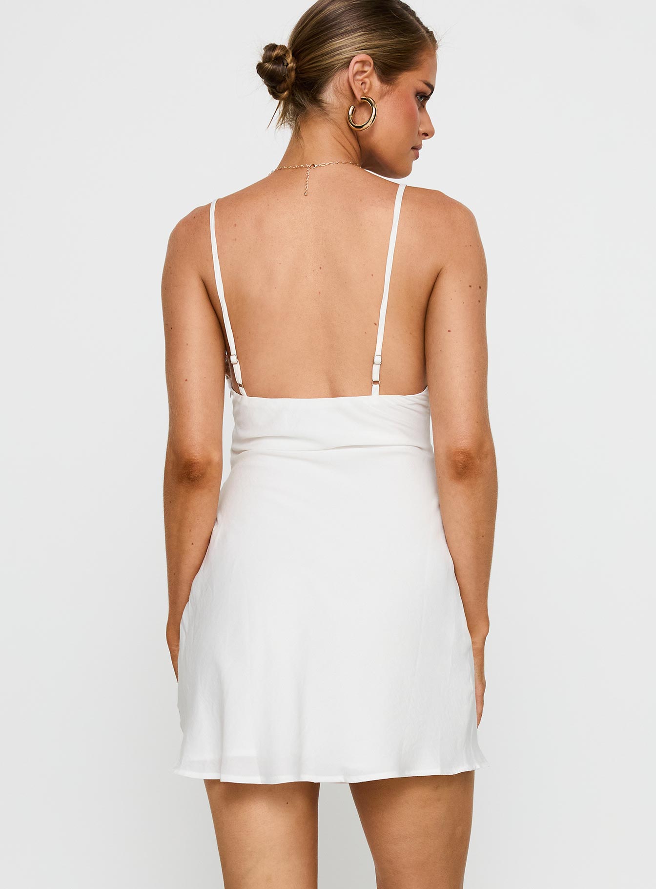 Hintz Satin Mini Dress White