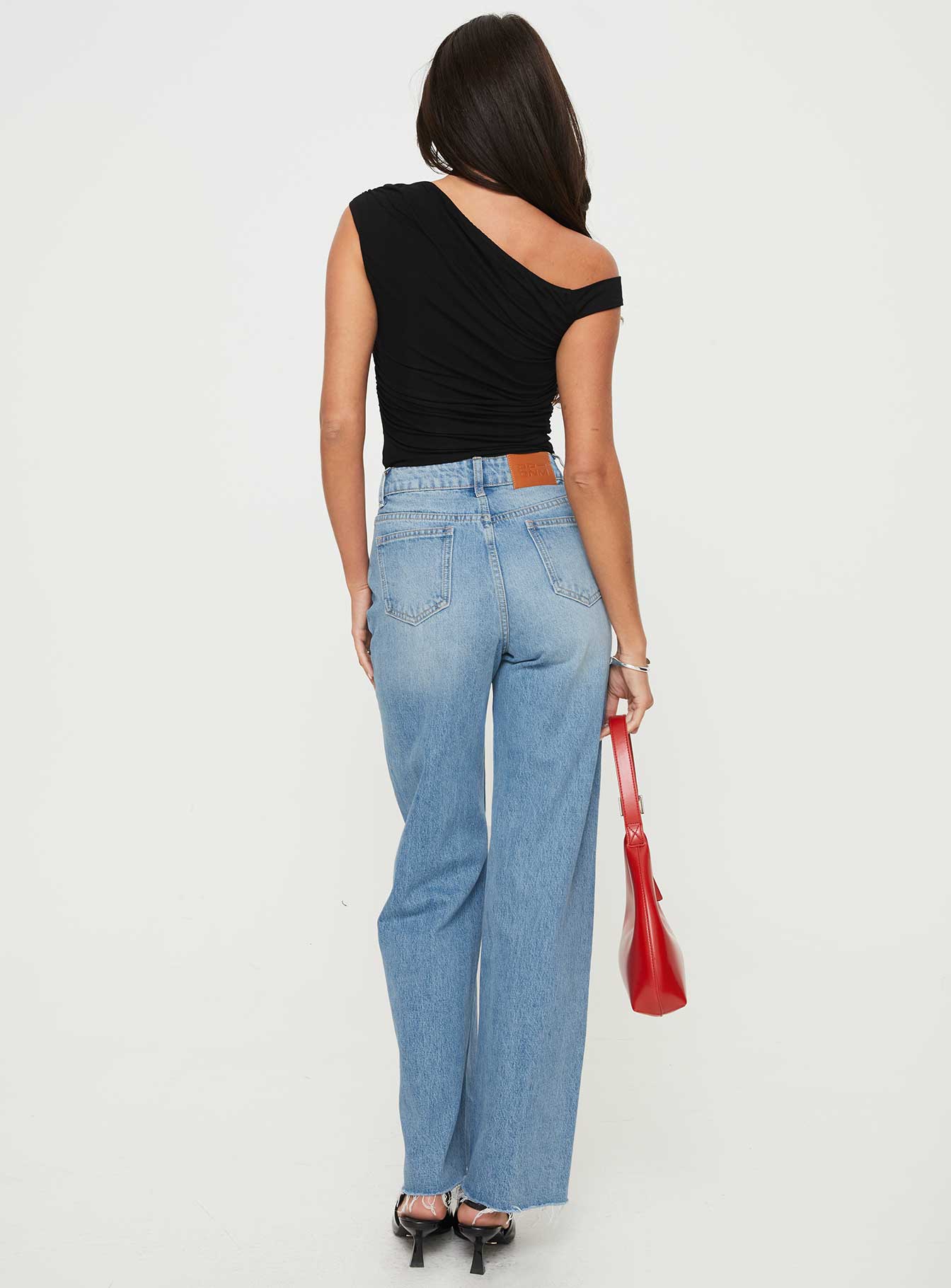 Henesey Raw Hem Jeans Mid Wash Tall