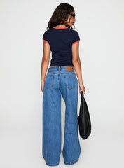 Supercut Pleat Jean Mid Blue