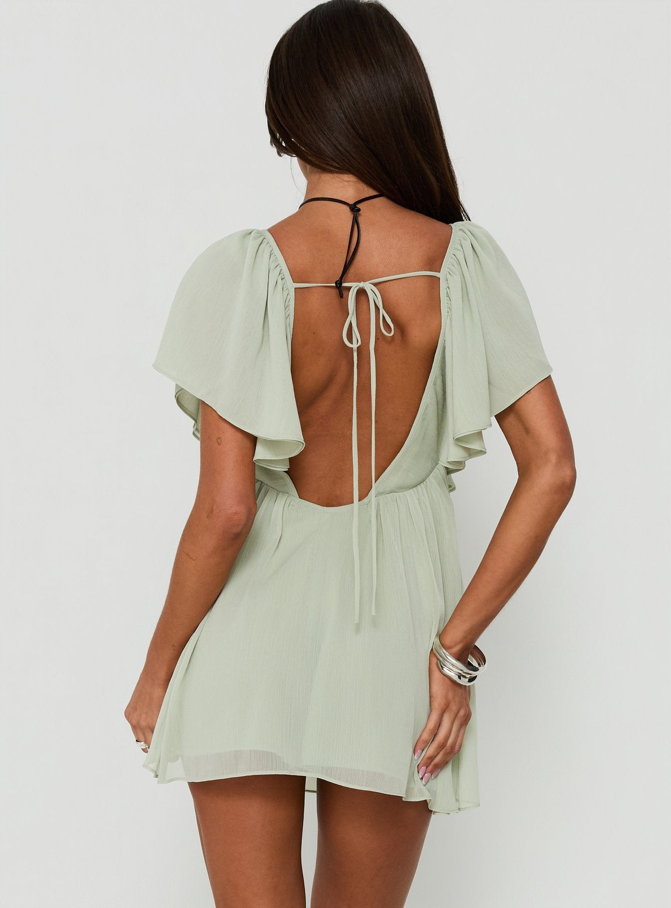 Sun Spirit Plunge Flowy Playsuit Sage