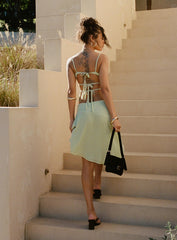 Pappilion Asymmetrical Midi Skirt Sage Petite