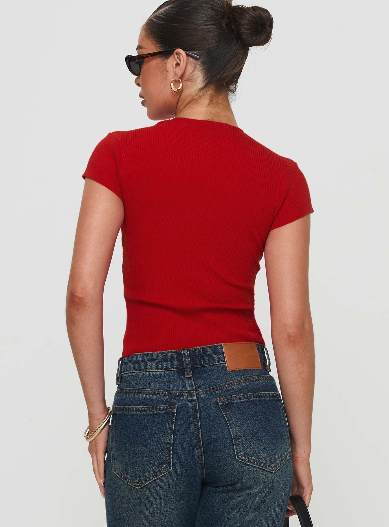 Suzu Knit Top Red