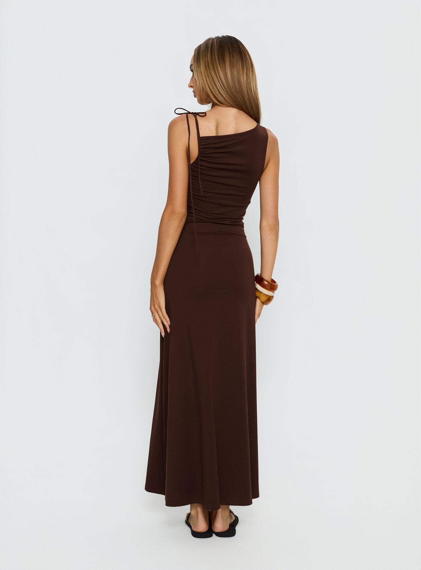Lorinna Tie Shoulder Maxi Dress Brown