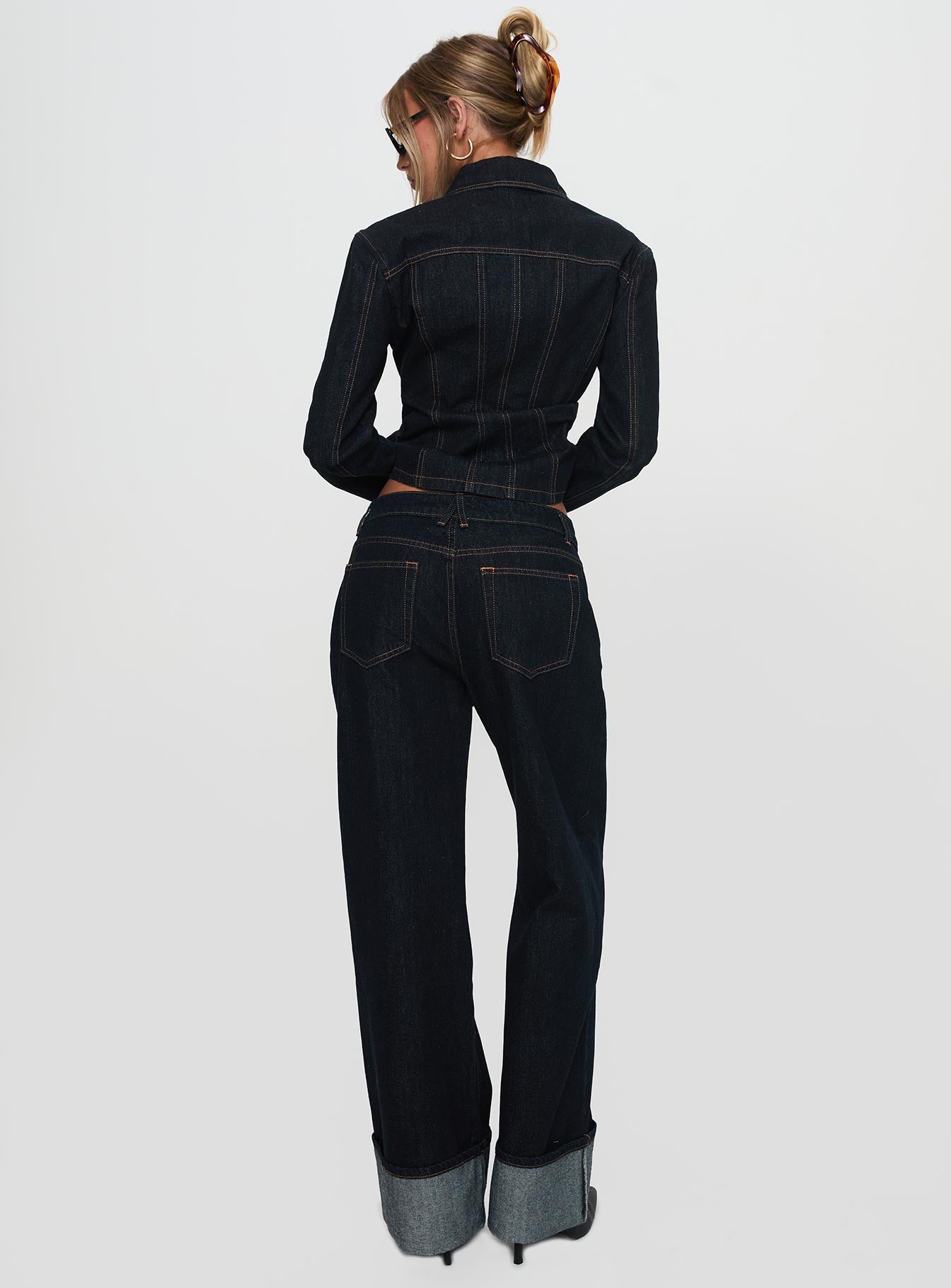 Top Model Cuffed Jean Dark Denim