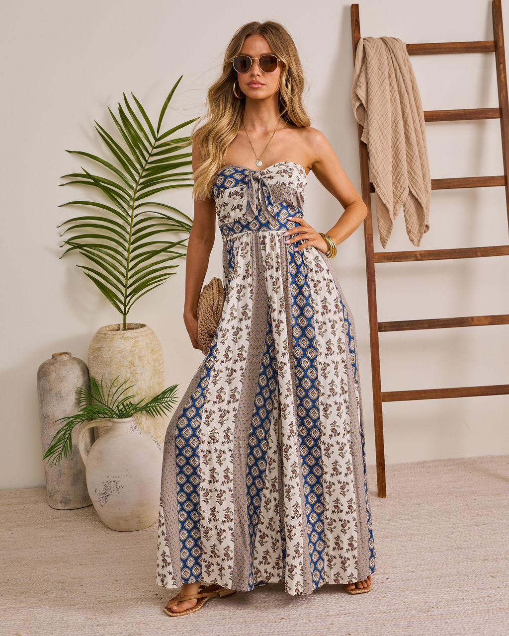 Carmella Strapless Smocked Jumpsuit