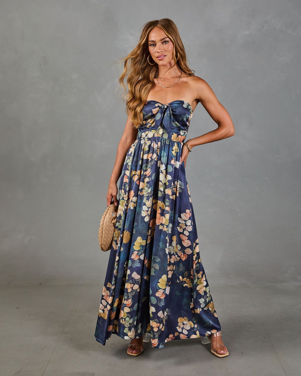 Painted Petals Floral Fitted Waist Jumpsuit