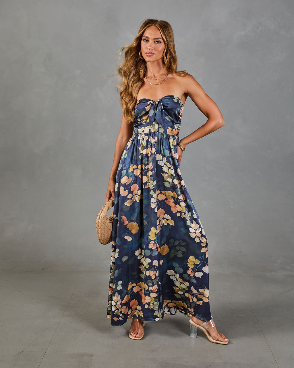 Painted Petals Floral Fitted Waist Jumpsuit