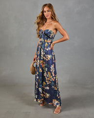 Painted Petals Floral Fitted Waist Jumpsuit