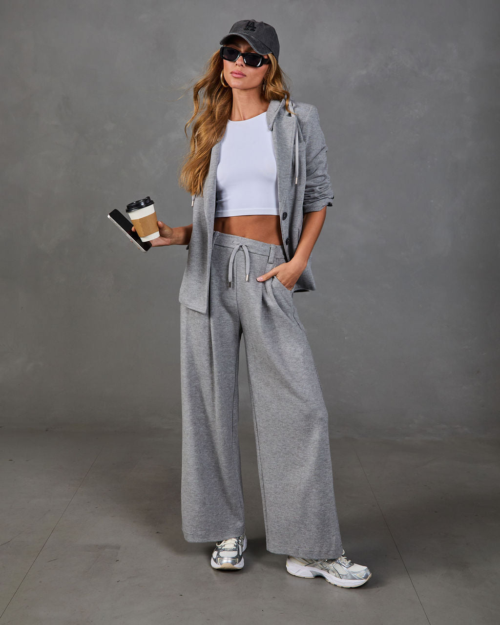 Moving Along Ribbed Knit Drawstring Sweatpants