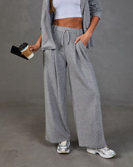 Moving Along Ribbed Knit Drawstring Sweatpants