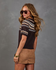 Piper Knit Fair Isle Short Sleeve Sweater