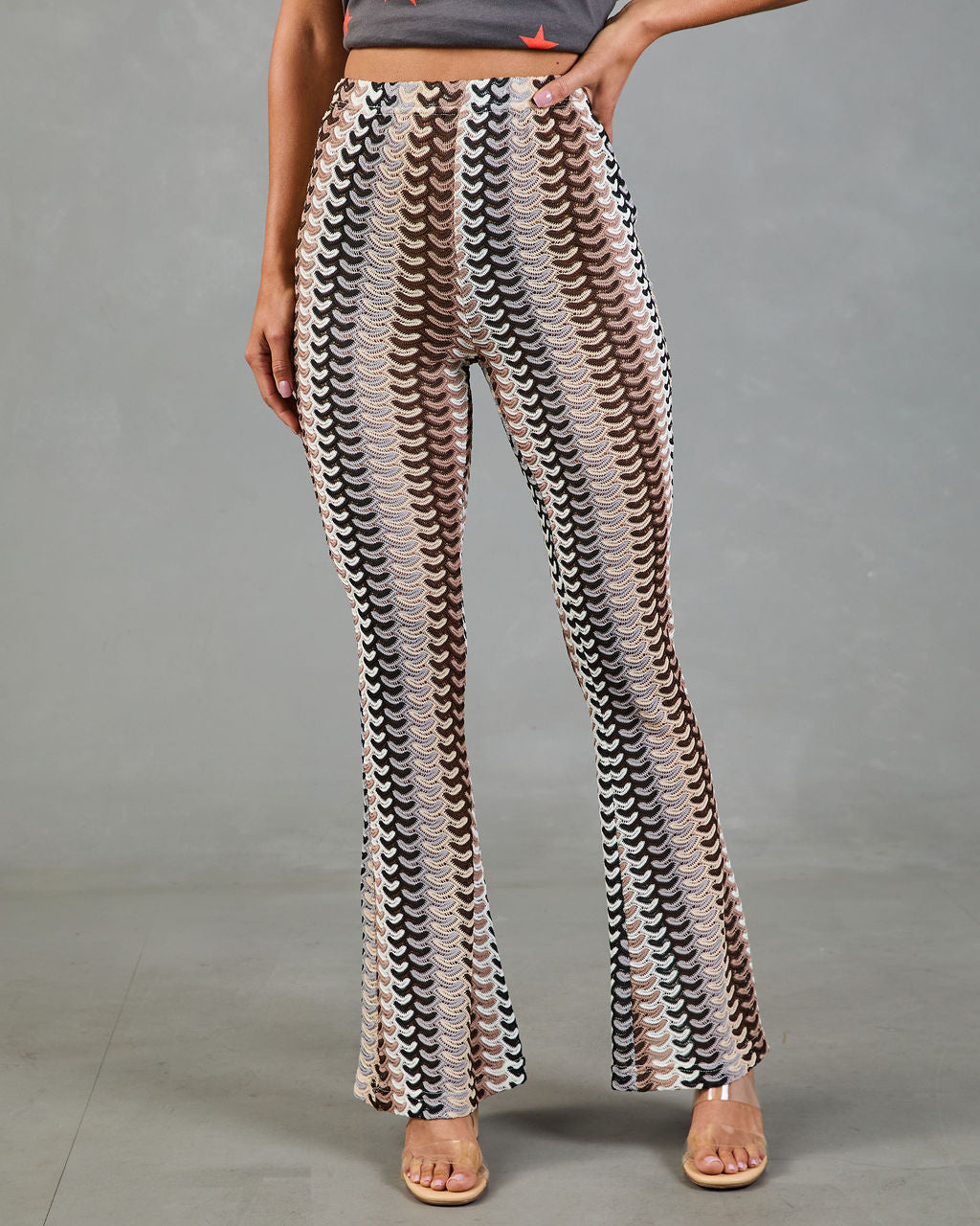 Resort Chic Striped Geometric Crochet Cover Up Pants