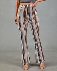 Resort Chic Striped Geometric Crochet Cover Up Pants