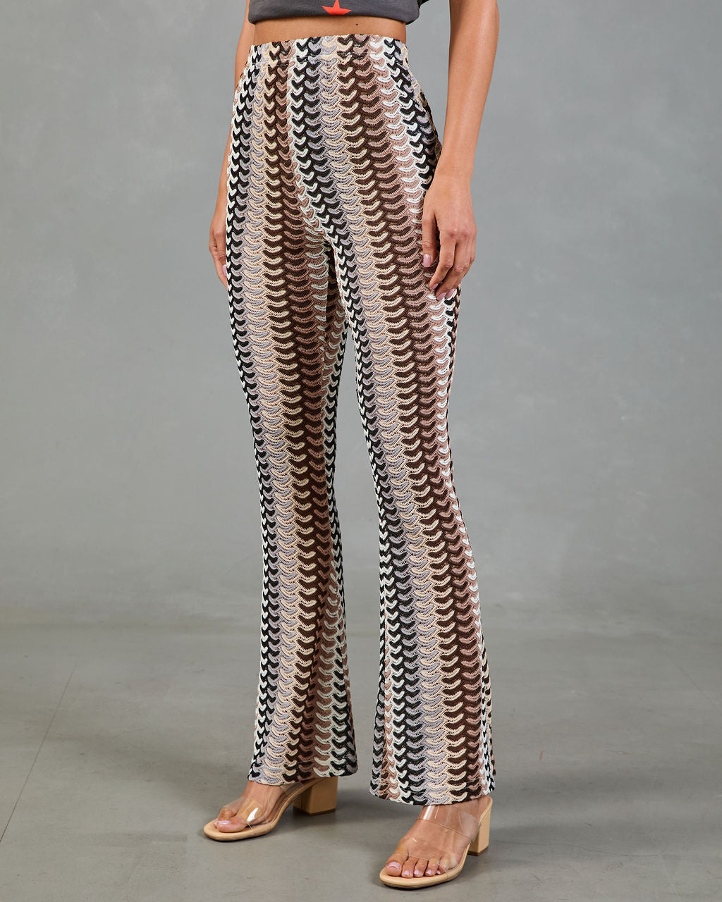 Resort Chic Striped Geometric Crochet Cover Up Pants