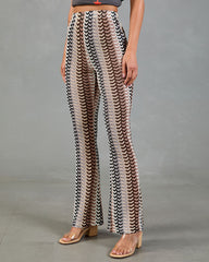 Resort Chic Striped Geometric Crochet Cover Up Pants
