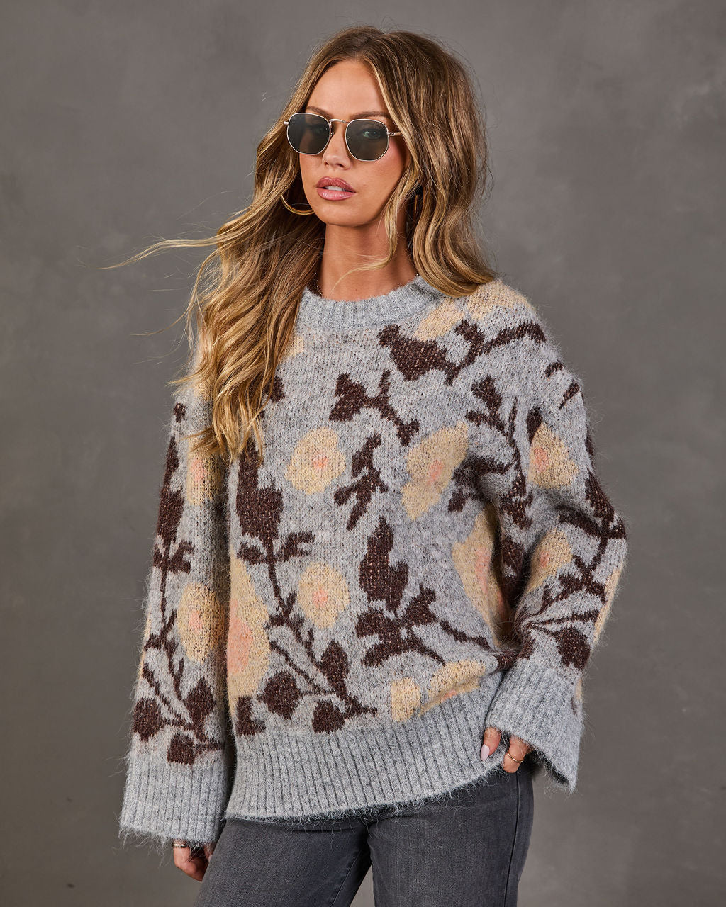 Foliage Affair Knit Floral Sweater