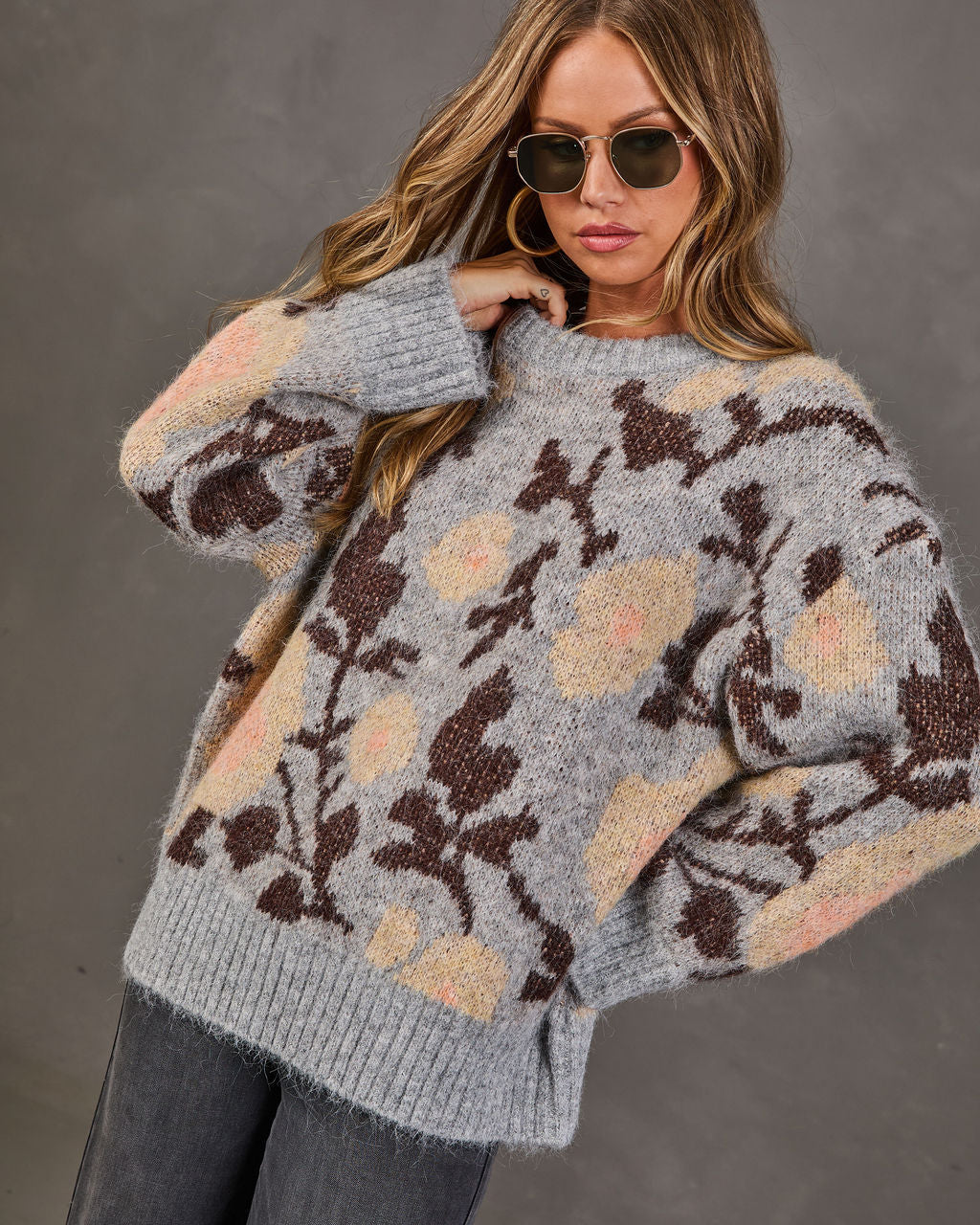 Foliage Affair Knit Floral Sweater