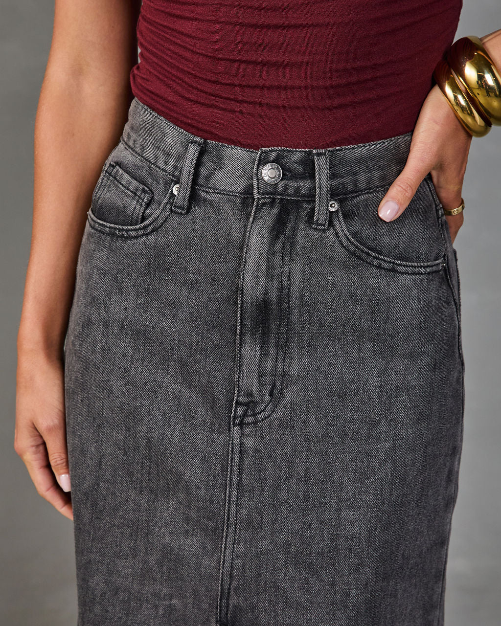 Mayvis Denim Maxi Skirt