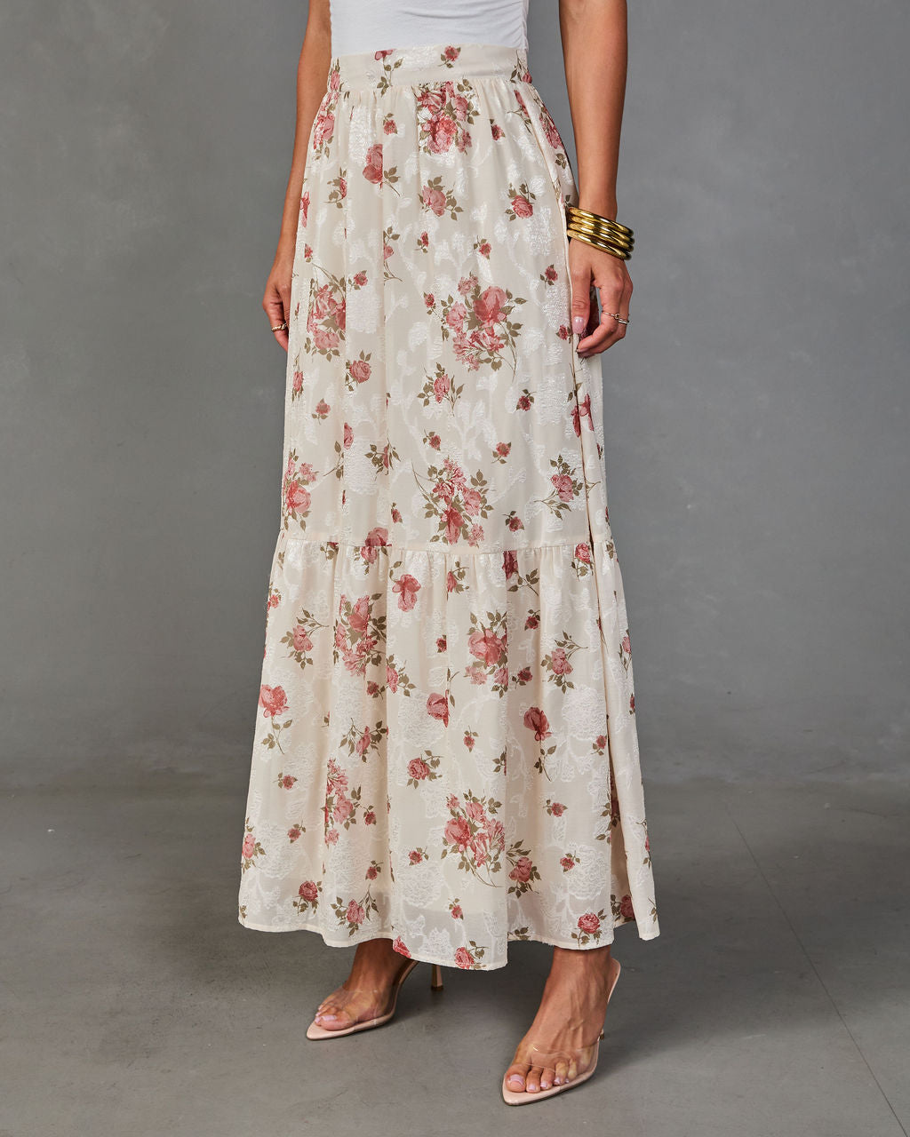 Rosy Cheers Floral Maxi Skirt