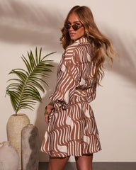 Sundrift Glow Abstract Mini Shirt Dress