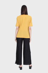 Bright yellow flap pocket oversized jacket