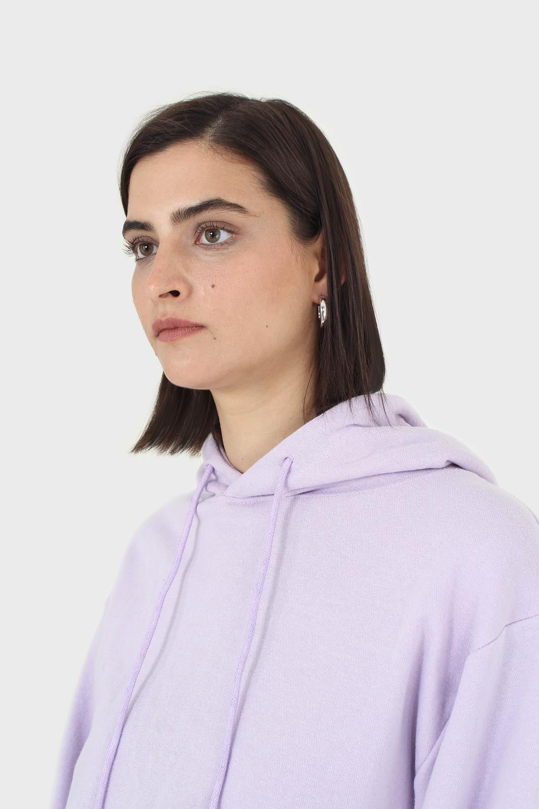 Lilac cropped hooded sweatshirt - set